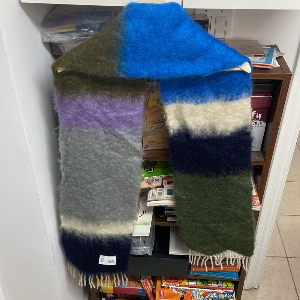 Loewe Color Block Mohair/Wool Blend Scarf - Picture 2 of 5